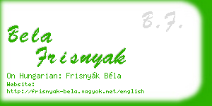 bela frisnyak business card